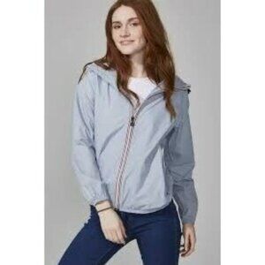 O8 Lifestyle Unisex Full Zip  Hooded Windbreaker Jacket Blue Size M